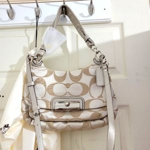 COACH new small crossbody/shoulder bag women with tag and dust bag beige color